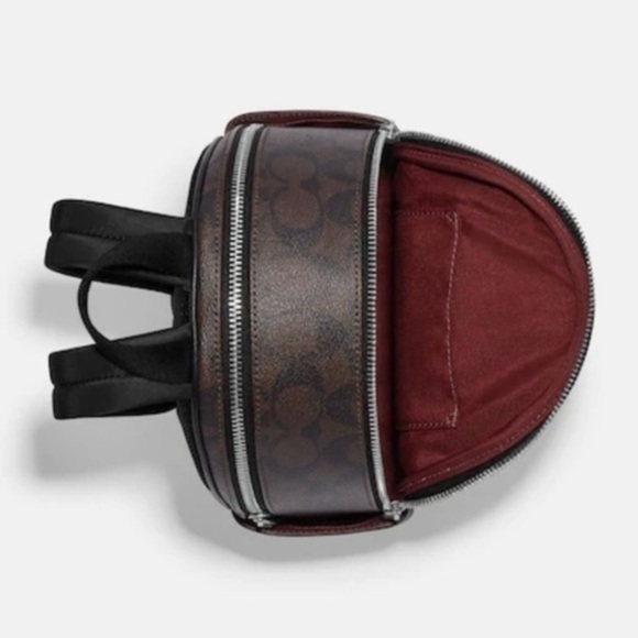 NWT. COACH Mini Court Backpack In Signature Canvas Leopard main image 11
